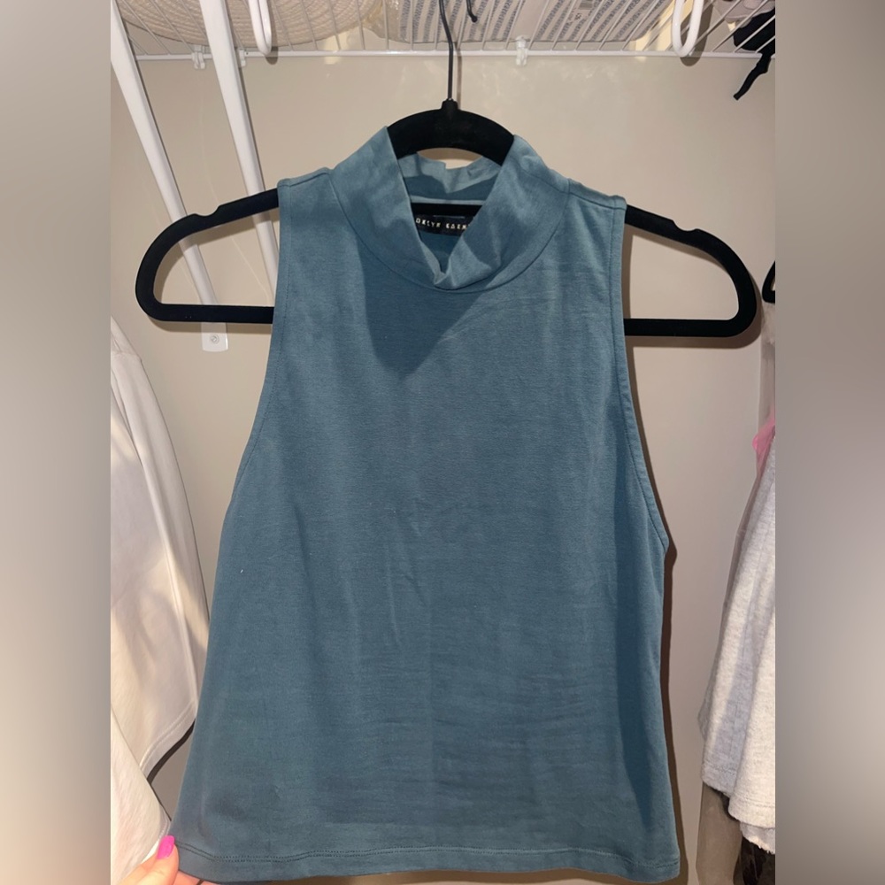 Green Mockneck Tank Top